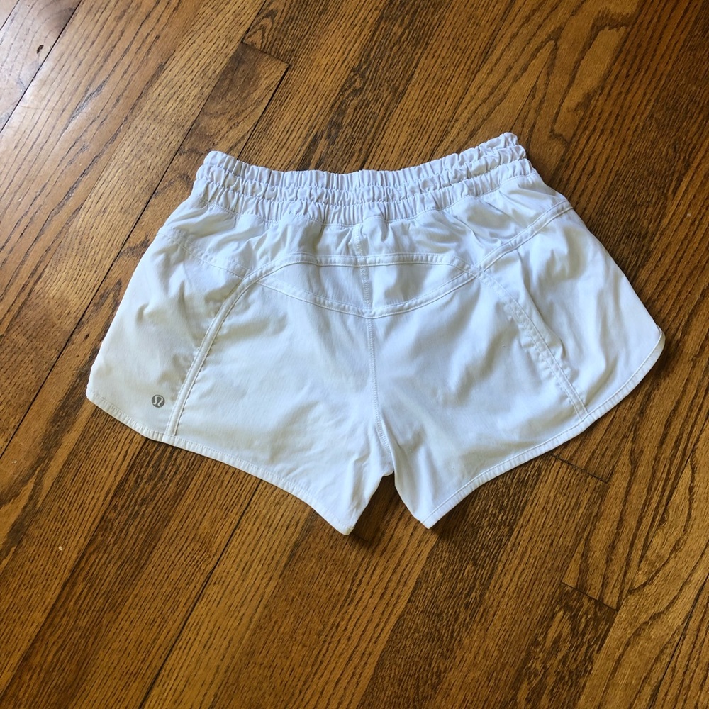 White lulu lemon tracker shorts